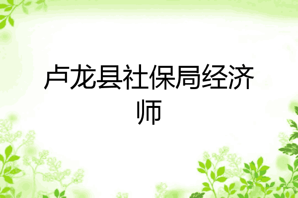 卢龙县社保局经济师