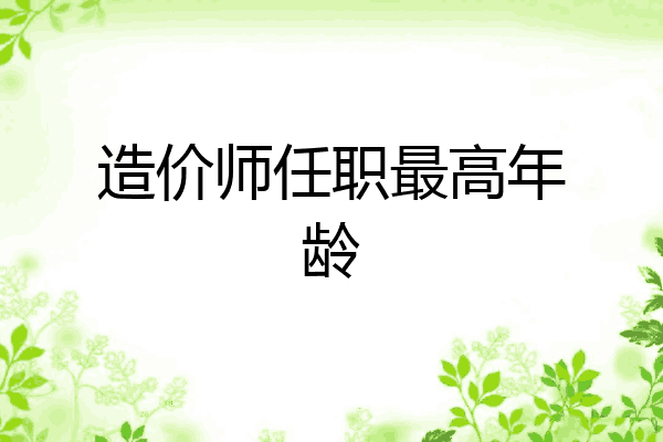 造价师任职最高年龄