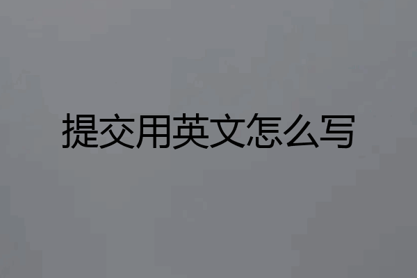提交用英文怎么写