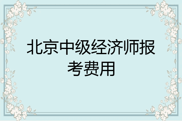 北京中级经济师报考费用