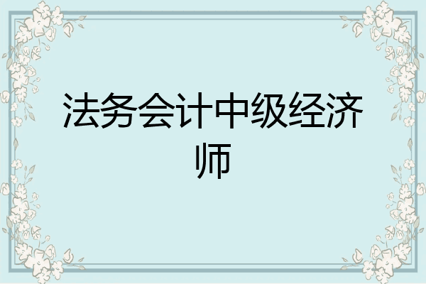 法务会计中级经济师