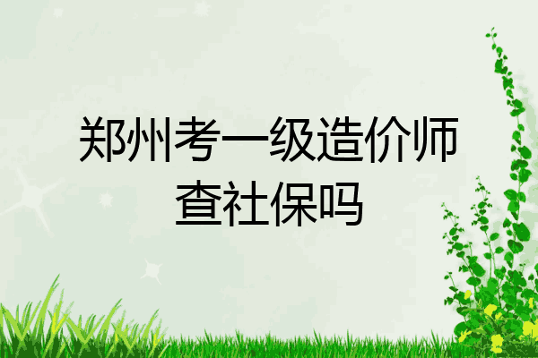 郑州考一级造价师查社保吗