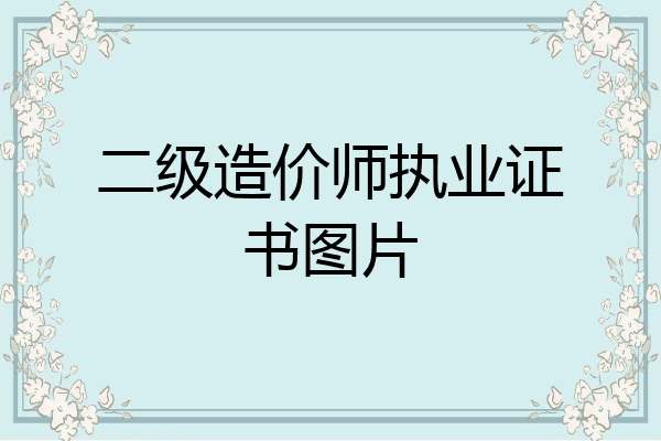 二级造价师执业证书图片