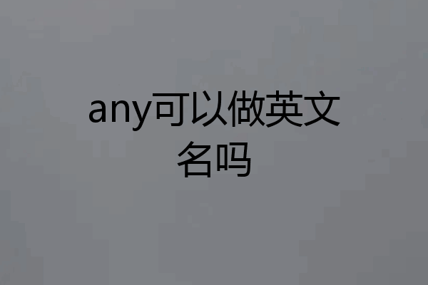 any可以做英文名吗