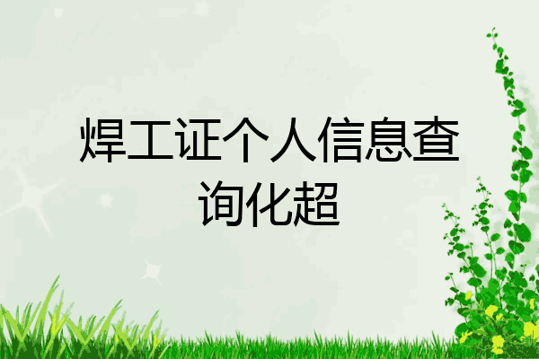 焊工证个人信息查询化超