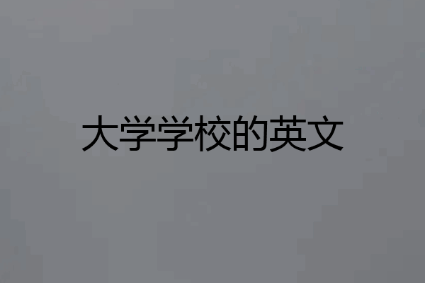 大学学校的英文