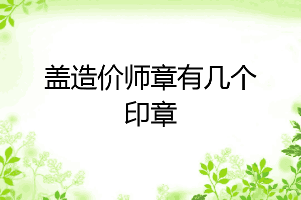 盖造价师章有几个印章