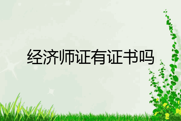 经济师证有证书吗