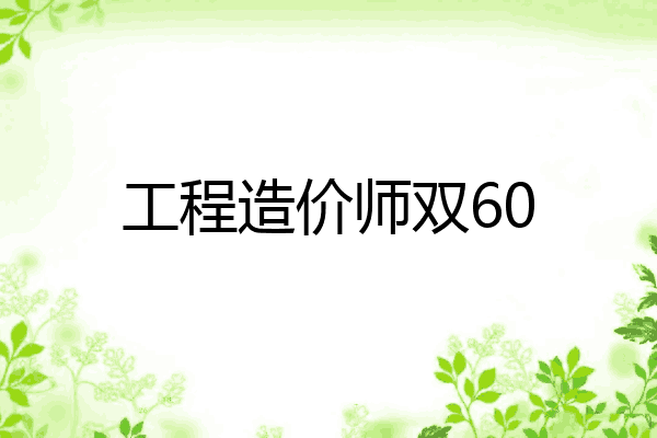 工程造价师双60