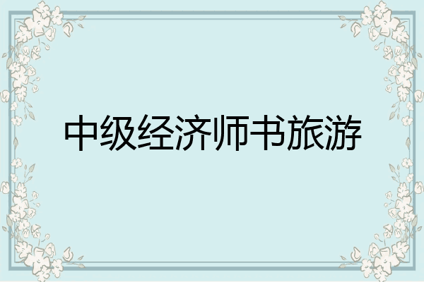 中级经济师书旅游