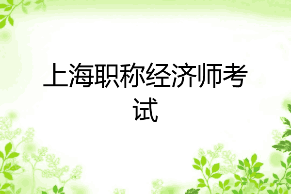 上海职称经济师考试
