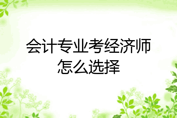 会计专业考经济师怎么选择