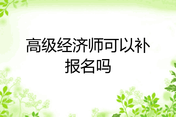高级经济师可以补报名吗