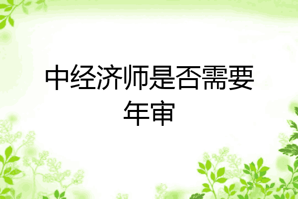 中经济师是否需要年审