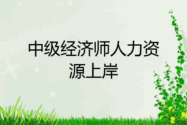 中级经济师人力资源上岸