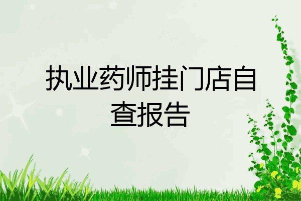 执业药师挂门店自查报告