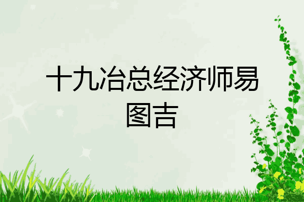 十九冶总经济师易图吉