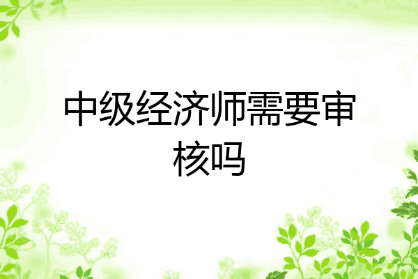 中级经济师需要审核吗
