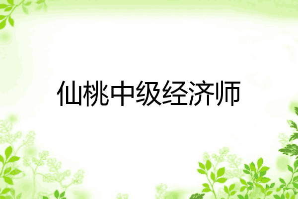 仙桃中级经济师