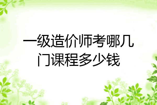 一级造价师考哪几门课程多少钱