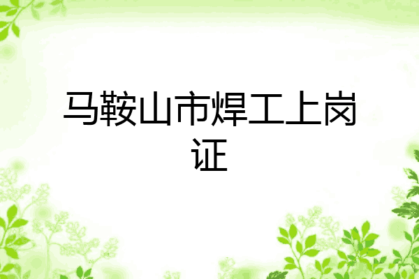 马鞍山市焊工上岗证