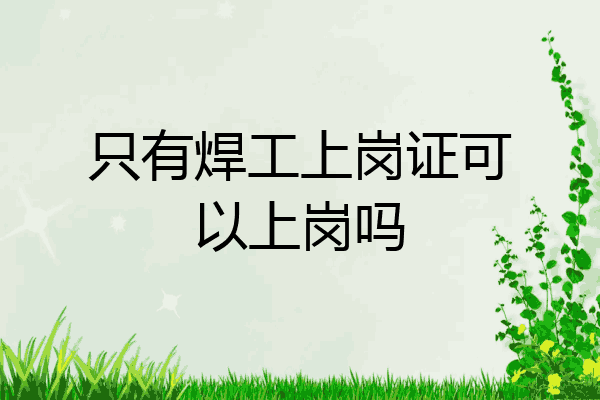 只有焊工上岗证可以上岗吗
