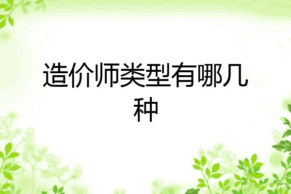 造价师类型有哪几种