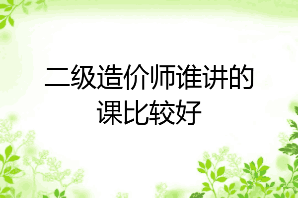 二级造价师谁讲的课比较好