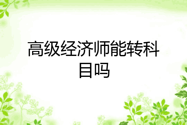 高级经济师能转科目吗