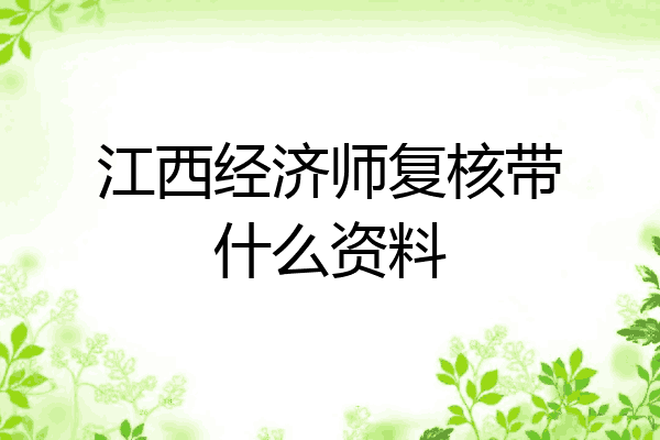 江西经济师复核带什么资料