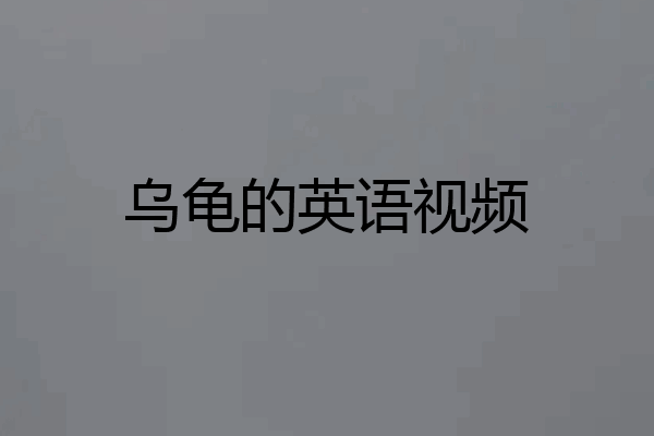 乌龟的英语视频