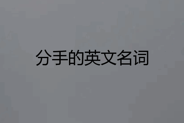 分手的英文名词