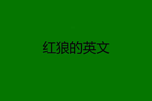 红狼的英文