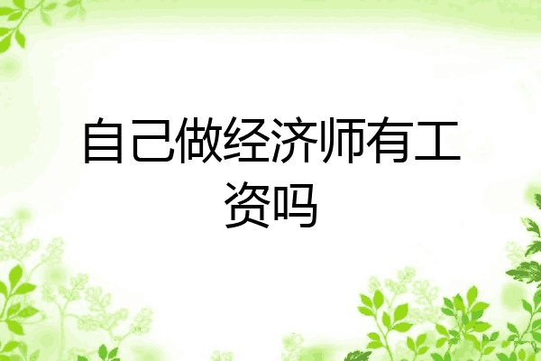 自己做经济师有工资吗