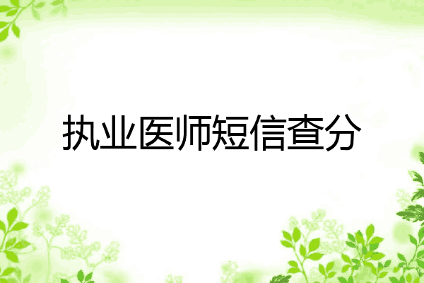 执业医师短信查分