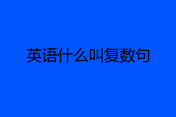 英语什么叫复数句