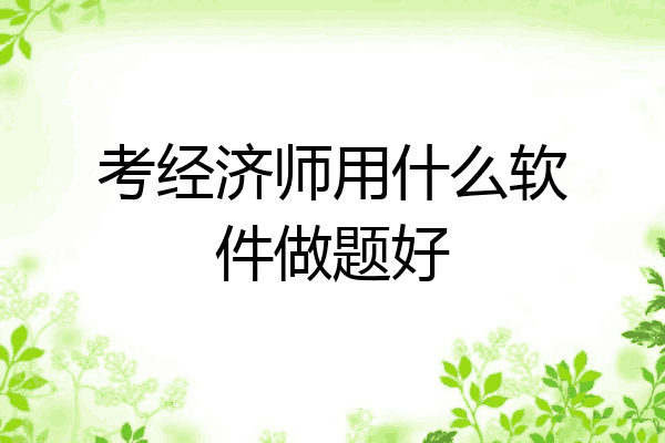 考经济师用什么软件做题好