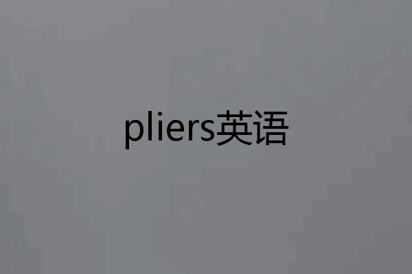 pliers英语