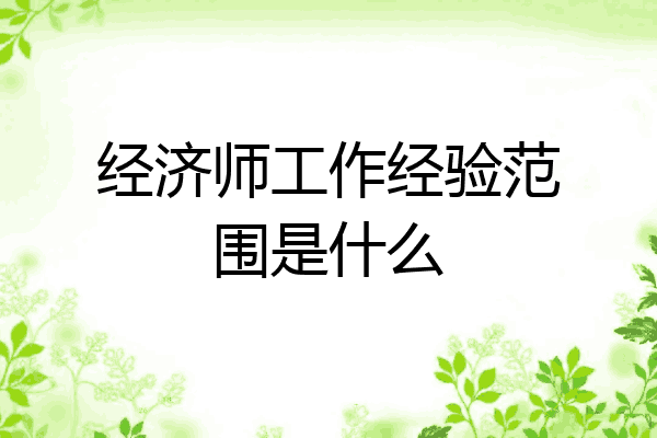 经济师工作经验范围是什么