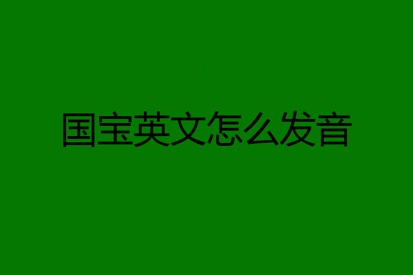 国宝英文怎么发音