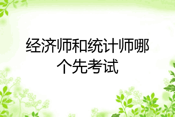 经济师和统计师哪个先考试