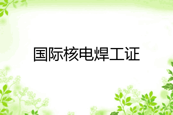 国际核电焊工证