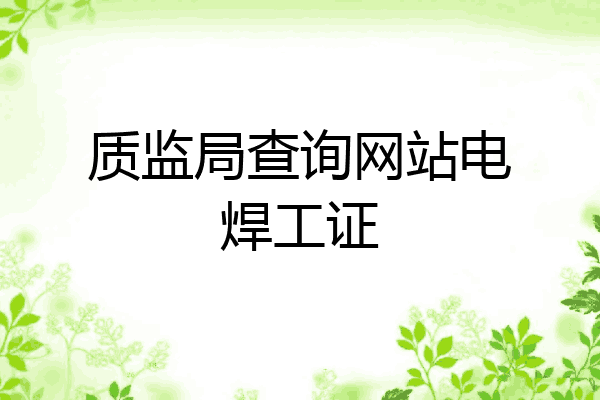 质监局查询网站电焊工证