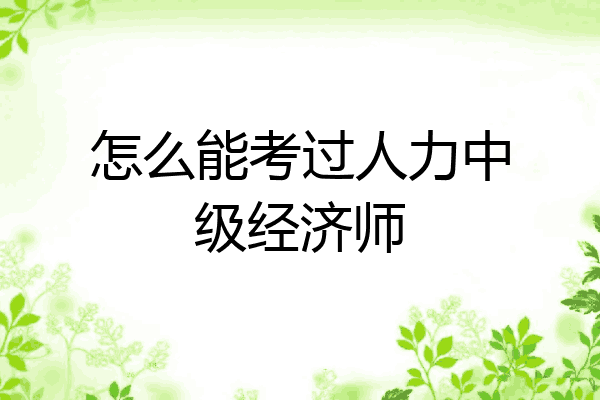 怎么能考过人力中级经济师