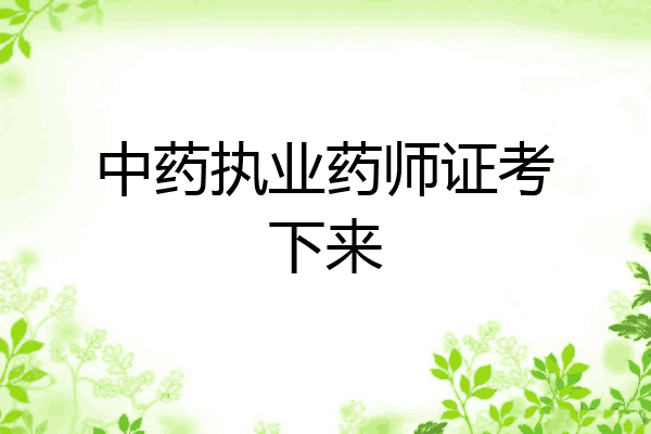 中药执业药师证考下来