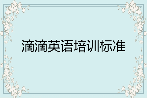 滴滴英语培训标准