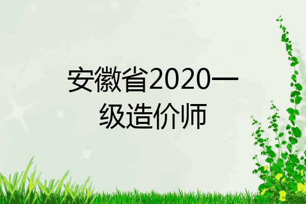 安徽省2020一级造价师