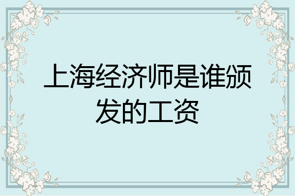 上海经济师是谁颁发的工资
