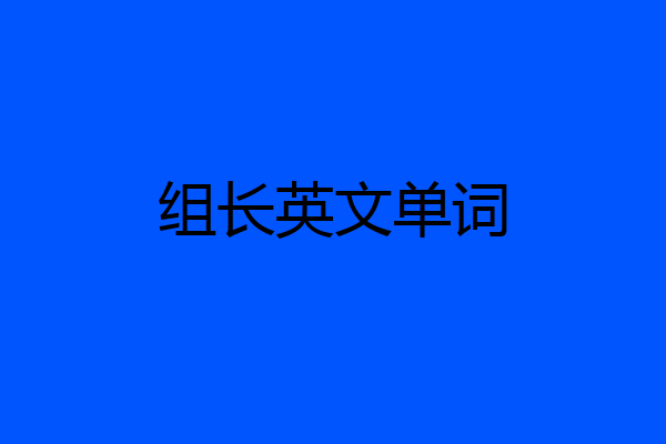 组长英文单词