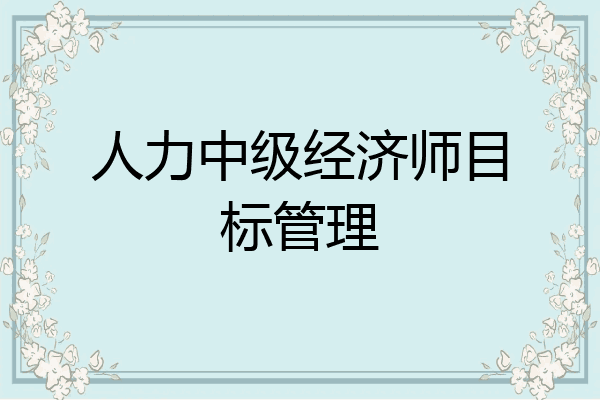 人力中级经济师目标管理